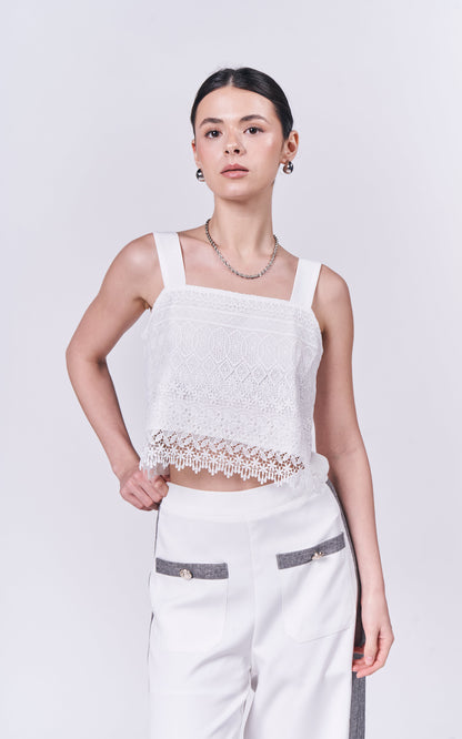 Almare Arella Sleeveless Top (White)