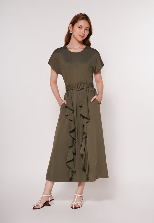 Arter Extended Sleeve Dress  (Olive)