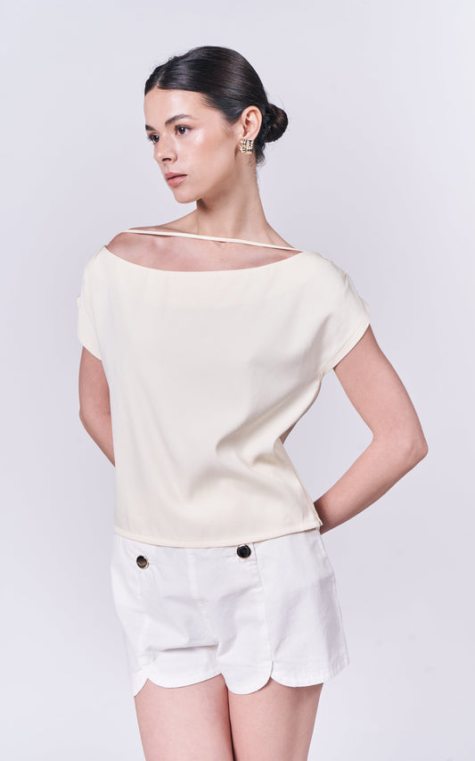 Almare Ashdale Short Sleeve Top (Butter)