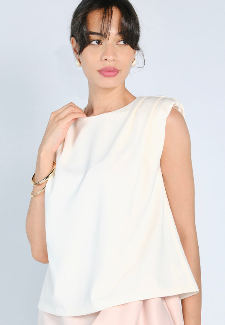 Mark Bumgarner X Vania Romoff For Plains & Prints Ava Sleeveless Top (Off-white)