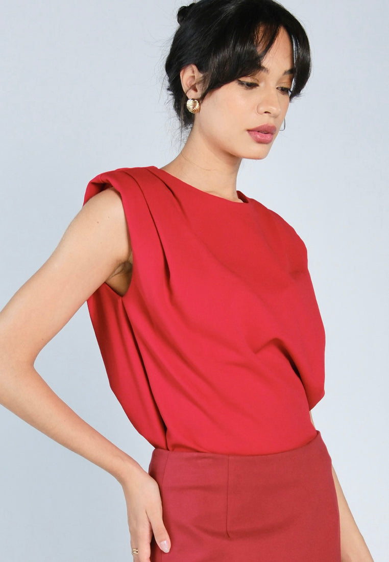 Mark Bumgarner X Vania Romoff For Plains & Prints Ava Sleeveless Top (Red)