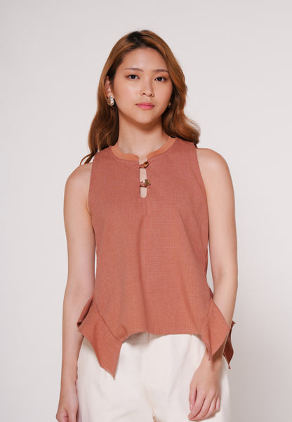 Aven Sleeveless Top (Brown)