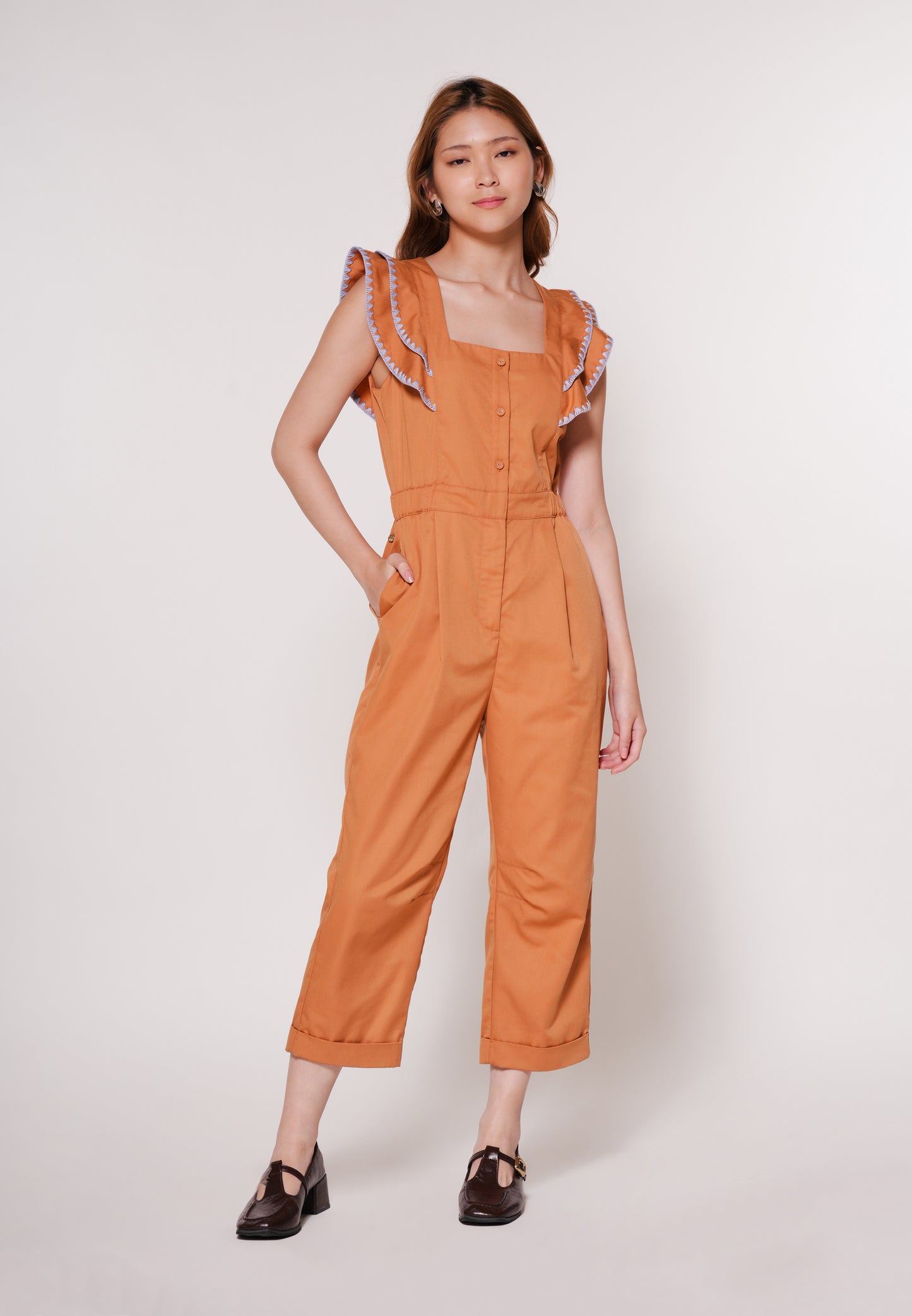 Ayron Sleeveless Pantsuit(Camel)