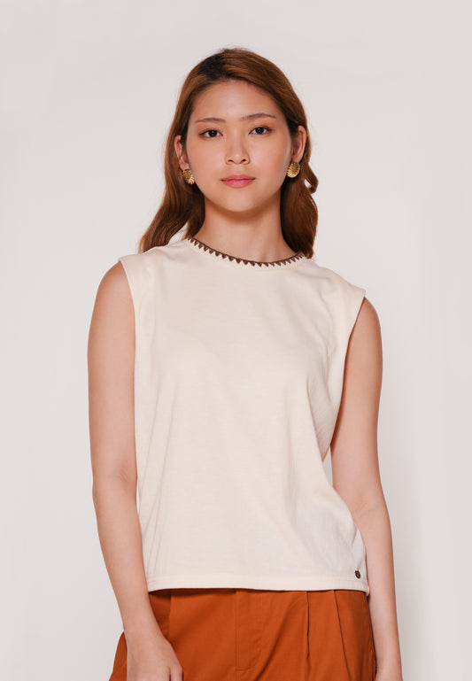 Azra Sleeveless Top(Cream)