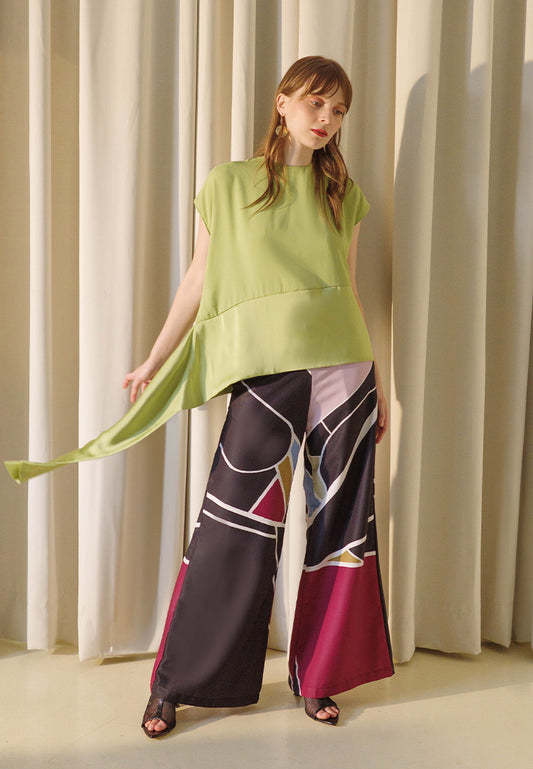 Plains & Prints X Michael Leyva Ana Short Sleeve Top (Chartreuse)