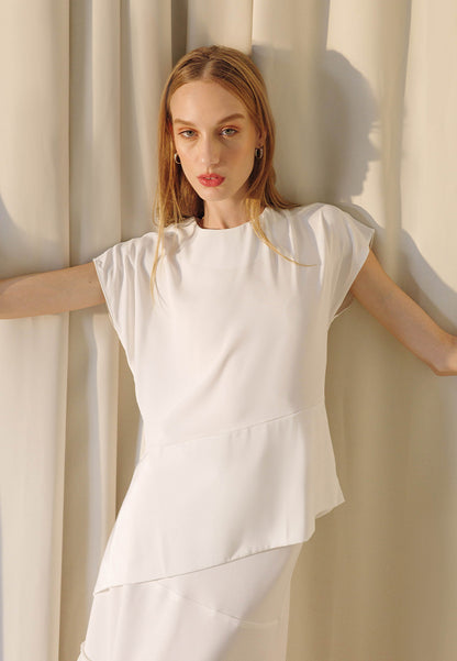 Plains & Prints X Michael Leyva Ana Short Sleeve Top (White)