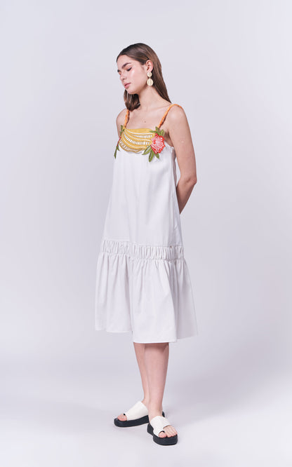 Summer Dresses 2025 Banana Sleeveless Dress (Offwhite)