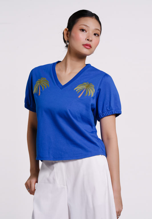 Barnaby Short Sleeve Top (Blue)