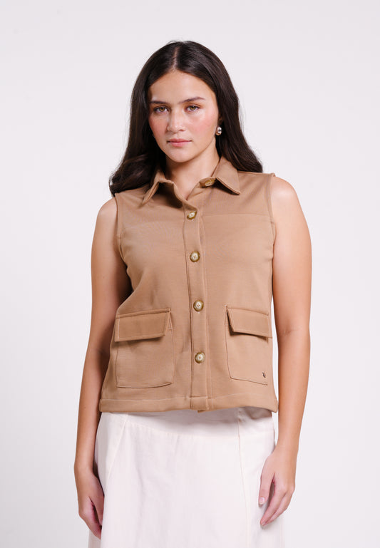 Beacon Sleeveless Top(Camel)