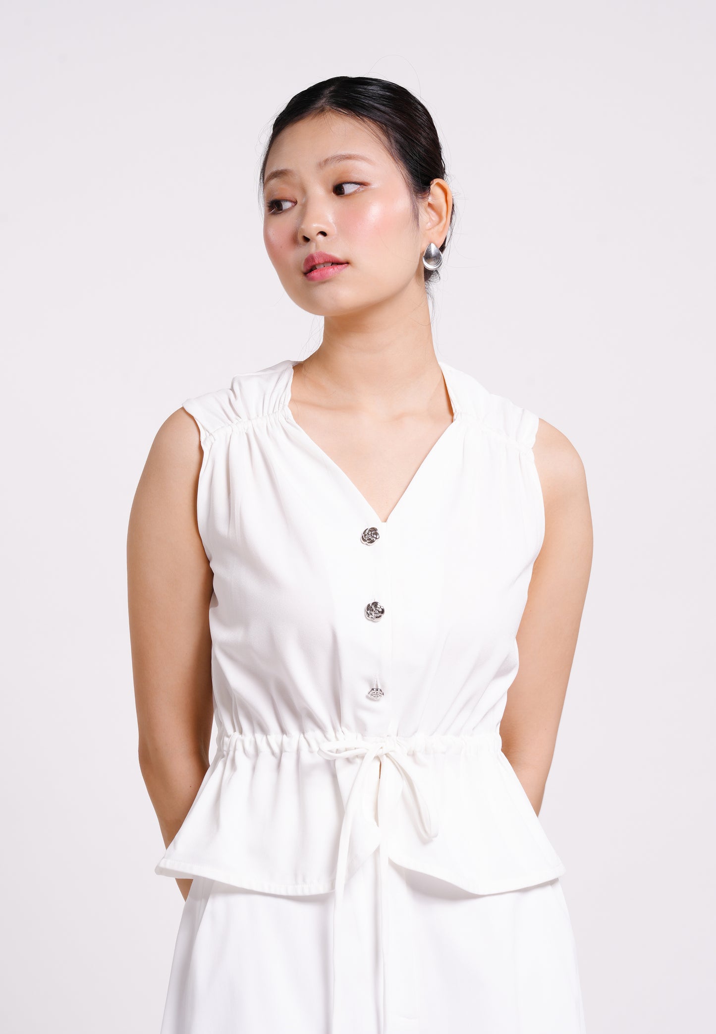 Bence Sleeveless Top (White)