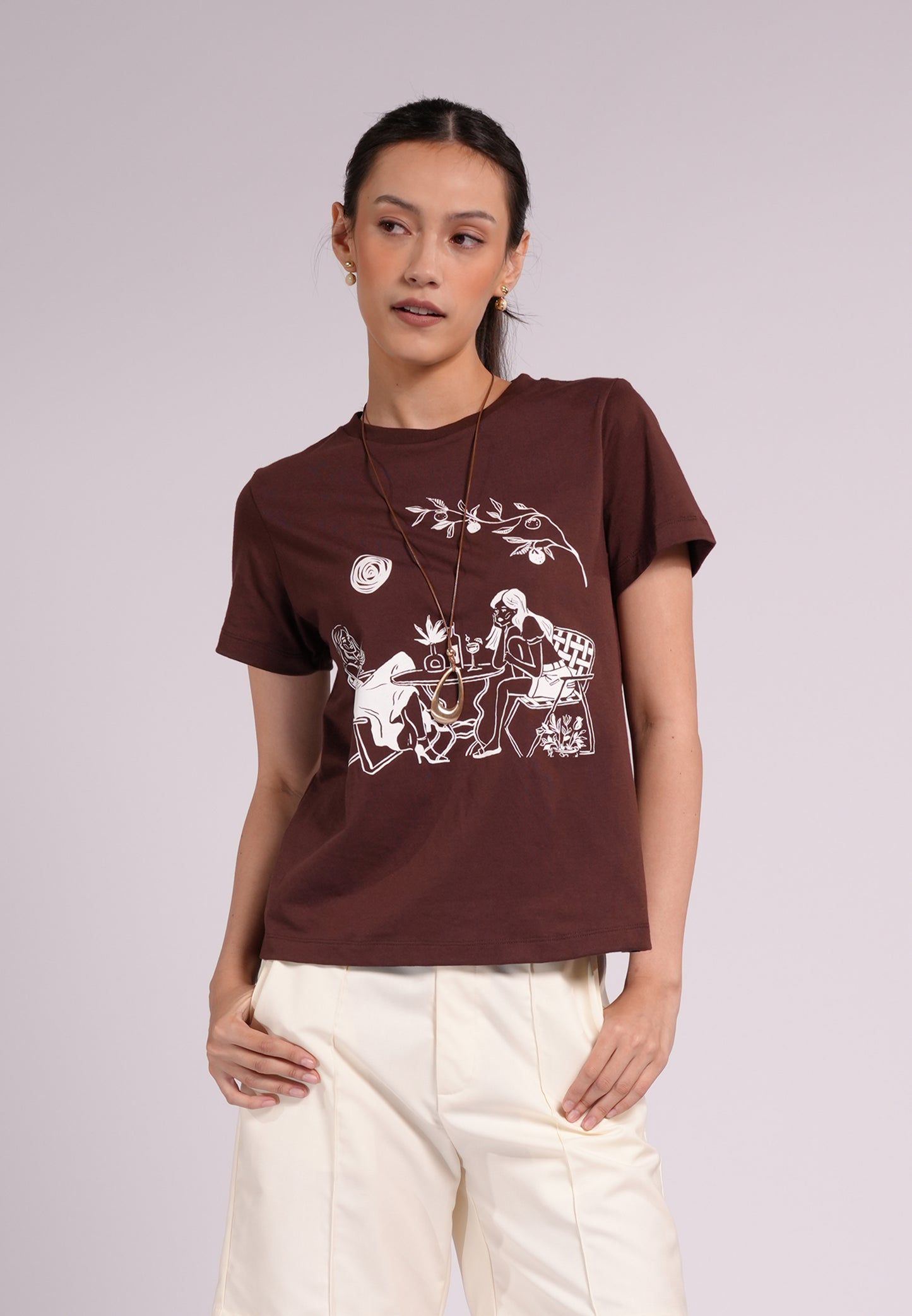 Summer Tees 2026 Bernila Short Sleeve Shirt Top(Brown)