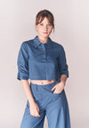 Solstice Bigonia Quarter Sleeve Top (Blue)
