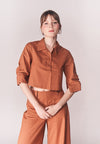 Solstice Bigonia Quarter Sleeve Top (Brown)