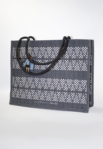 Plains & Prints × Pete Rich Tote Bag W/ Charm (Black/Cream)