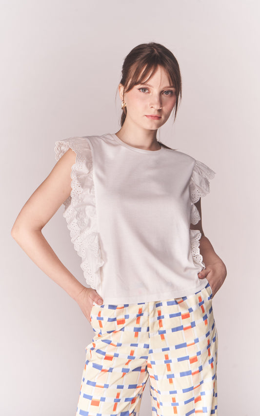 Solstice Bletchley Short Sleeve Top (Offwhite)