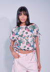 DNM Studios x Raxenne Blooms Short Sleeve Top (Printed Pink)