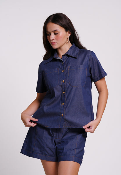Bolt Short Sleeve Top (Navy)