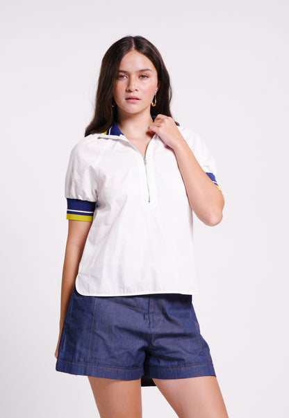 Brace Short Sleeve Top (White)