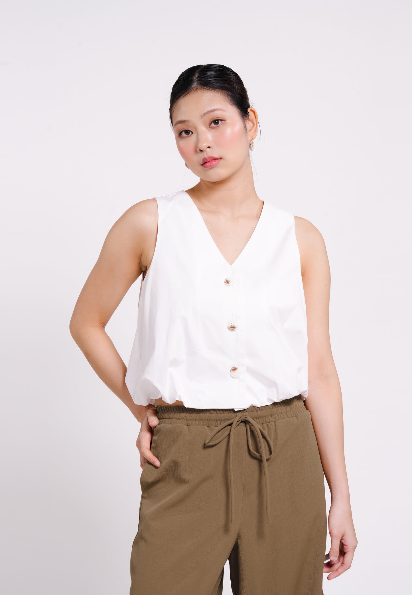 Brae Sleeveless Top(Offwhite)