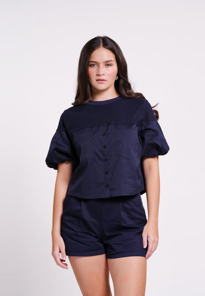 Brae Short Sleeve Top (Navy)