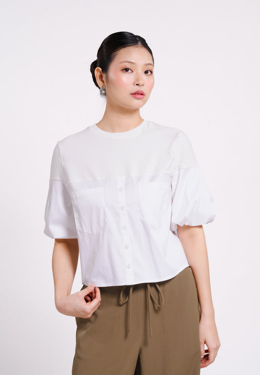 Brae Short Sleeve Top (Offwhite)