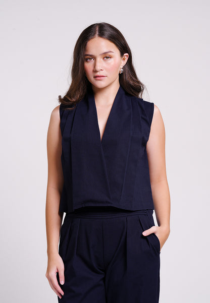 Bren Sleeveless Top (Navy)