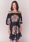 Solstice Brianna Short Sleeve Dress (Printed Navy)