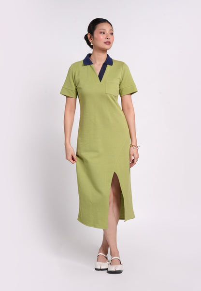 Byron Short Sleeve Dress  (Lime)
