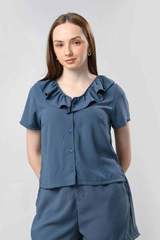 Cadette Short Sleeve Top (Teal Blue)