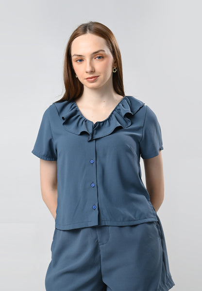 Cadette Short Sleeve Top (Teal Blue)