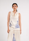 Cameron Sleeveless Top (Spot Print Cream)