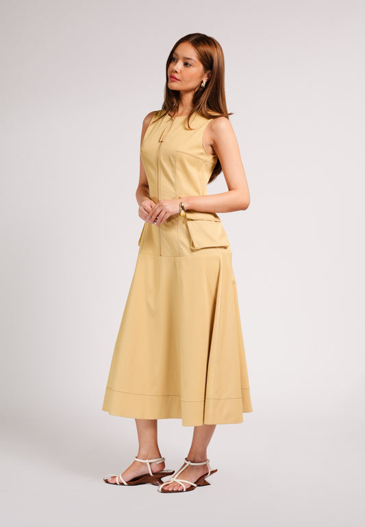 Cara Sleeveless Dress(Mustard)