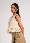 Cara Sleeveless Top (Beige)