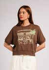 Carmelo Short Sleeve Top (Spot Print Brown)