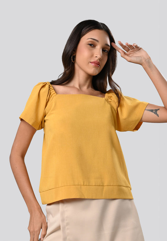 Carsie Short Sleeve Top (Mustard)