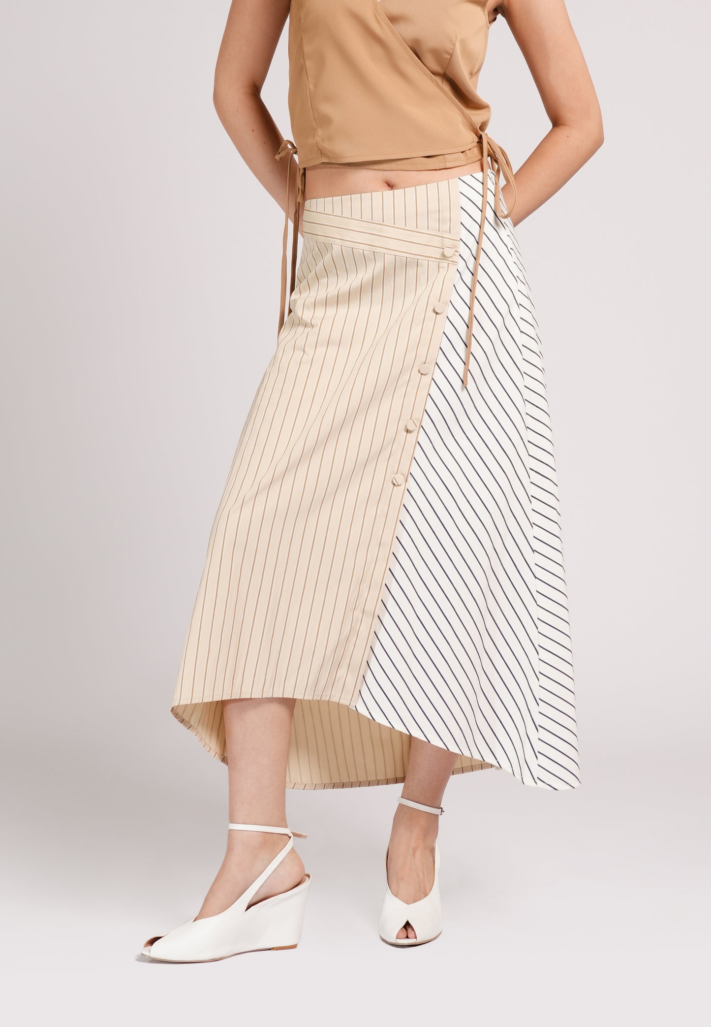 Carson Skirt (Striped Cream)