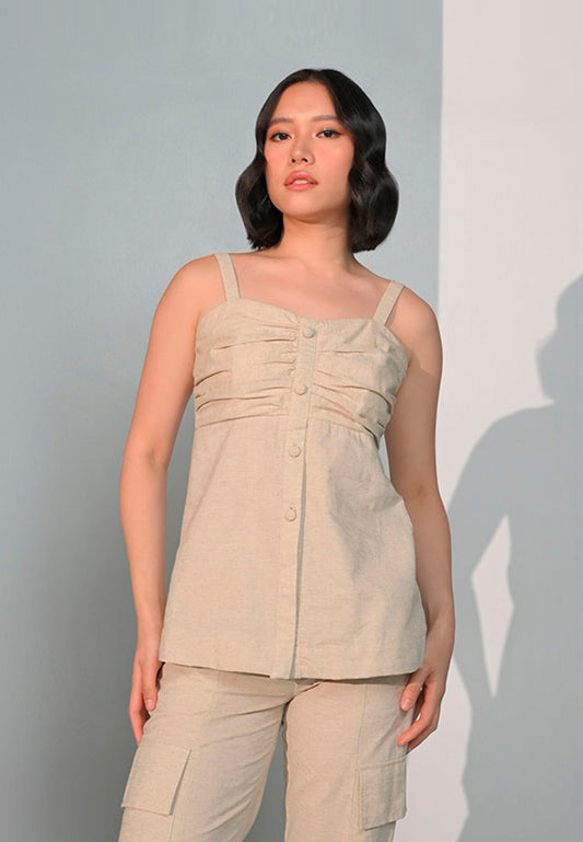 Cash Sleeveless  Top (Oatmeal)