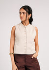Casper Sleeveless Top (Beige)