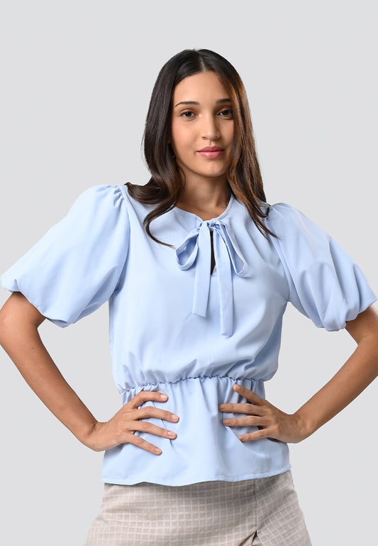 Catallina Short Sleeve Top (Blue)