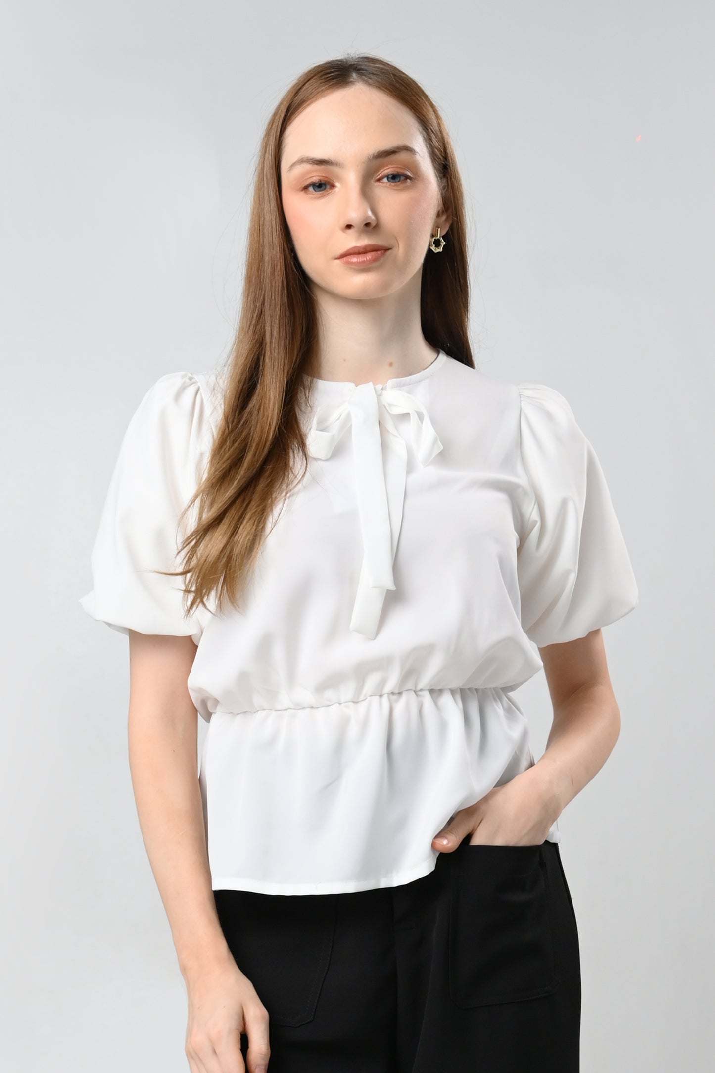 Catallina Short Sleeve Top (Offwhite)