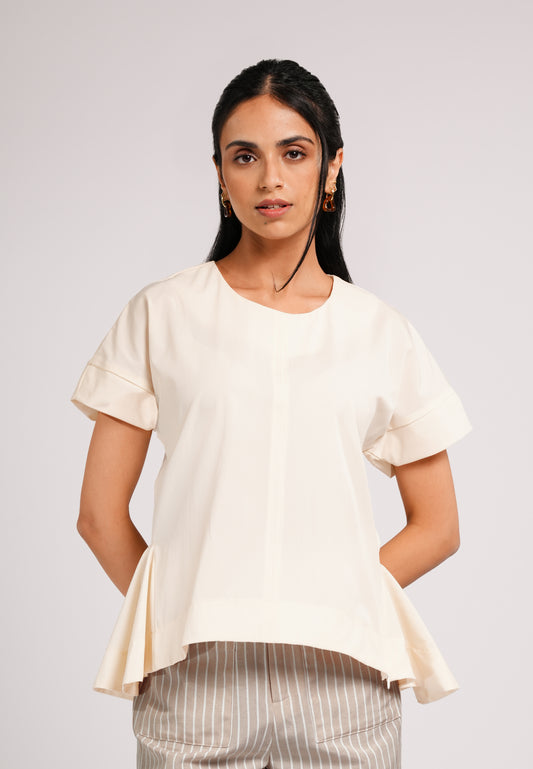 Chey Short Sleeve Top (Cream)