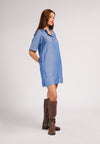 Cynn Short Sleeve Dress (Blue)