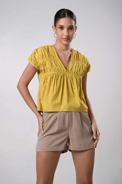 Dallas Short Sleeve Top (Mustard)