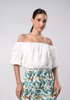 Dallas Short Sleeve Offshoulder Top (Off-white)