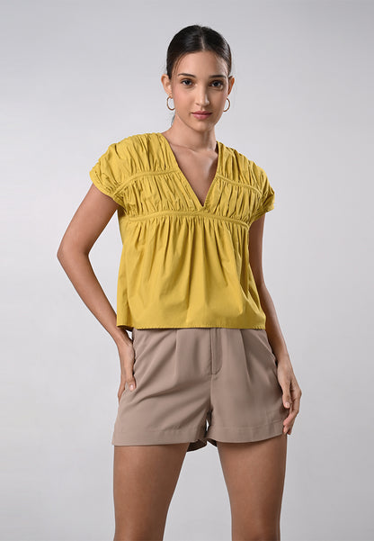 Dallas Short Sleeve Top (Mustard)