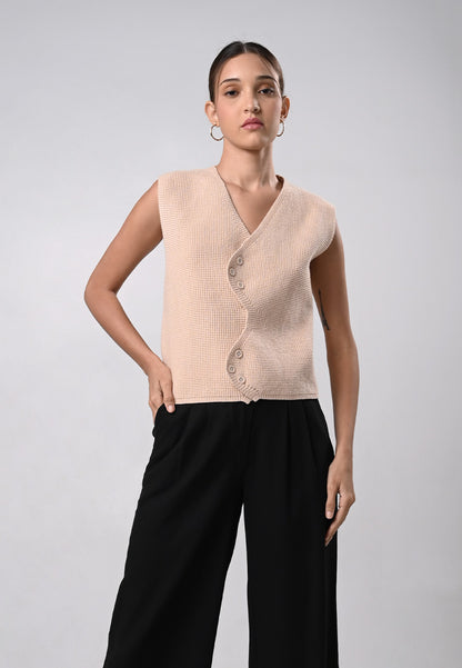 Dalle Sleeveless Top (Khaki)