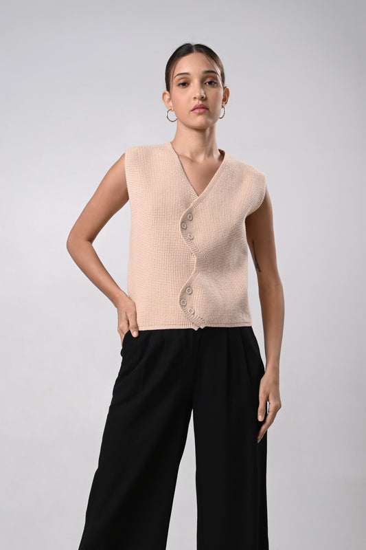 Dalle Sleeveless Top (Khaki)