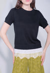 Raf Damascus Short Sleeve Top (Black)