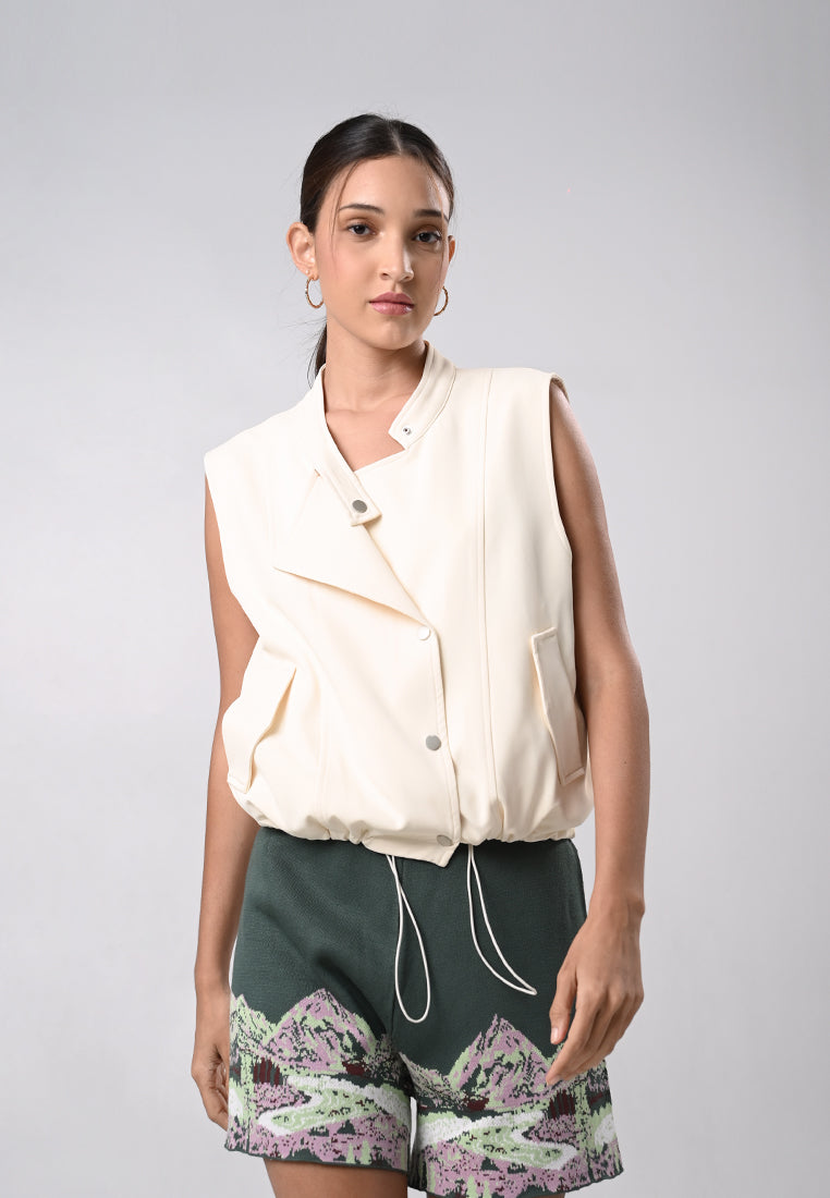 Danner Sleeveless Vest Top (Beige)