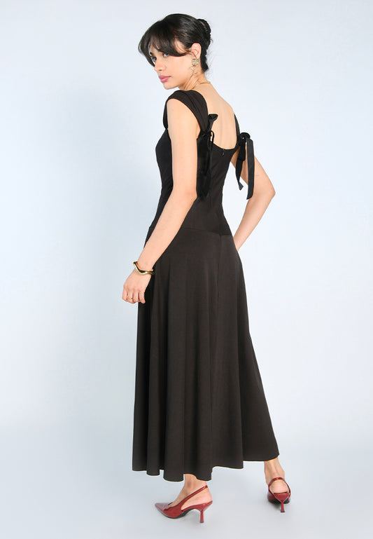 Mark Bumgarner X Vania Romoff For Plains & Prints Daphne Sleeveless Dress (Black)